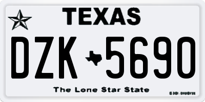TX license plate DZK5690