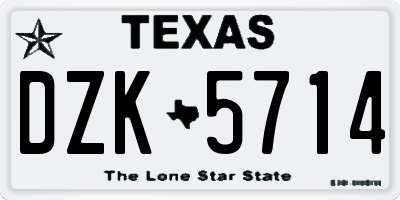 TX license plate DZK5714