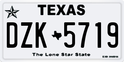 TX license plate DZK5719