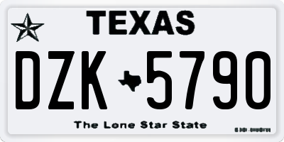 TX license plate DZK5790