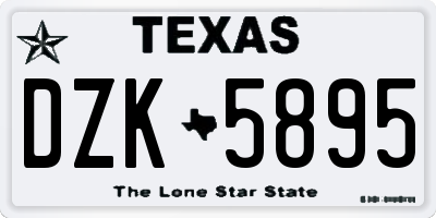 TX license plate DZK5895