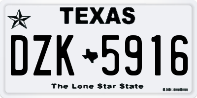 TX license plate DZK5916