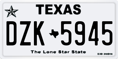 TX license plate DZK5945