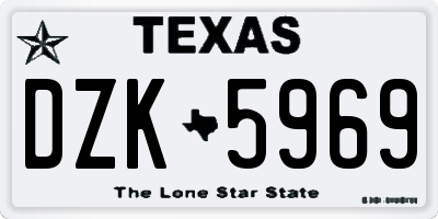 TX license plate DZK5969