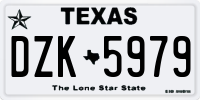 TX license plate DZK5979