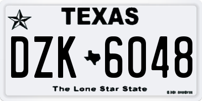 TX license plate DZK6048