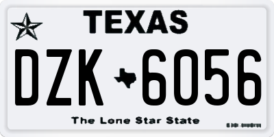 TX license plate DZK6056