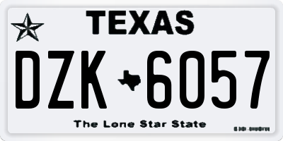 TX license plate DZK6057
