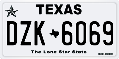 TX license plate DZK6069