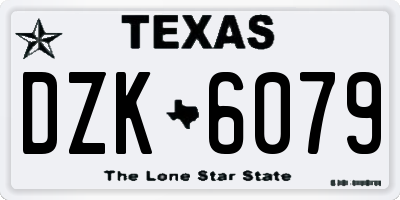 TX license plate DZK6079