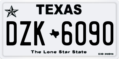 TX license plate DZK6090