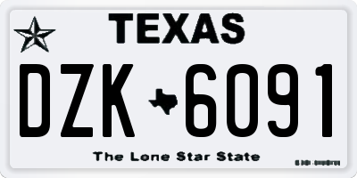 TX license plate DZK6091