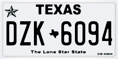 TX license plate DZK6094