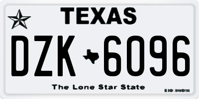 TX license plate DZK6096