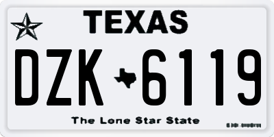 TX license plate DZK6119