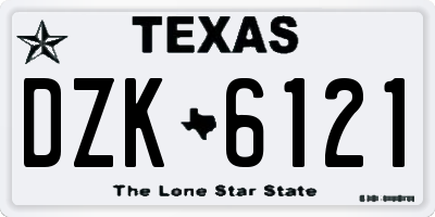 TX license plate DZK6121