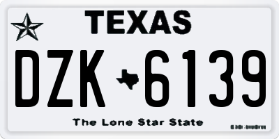 TX license plate DZK6139