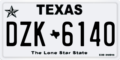 TX license plate DZK6140