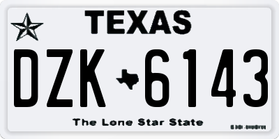 TX license plate DZK6143