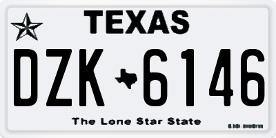 TX license plate DZK6146