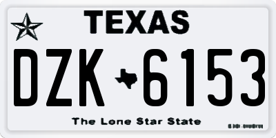TX license plate DZK6153