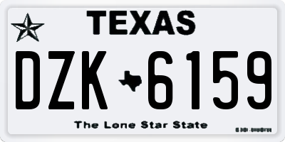TX license plate DZK6159