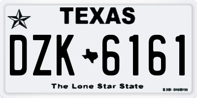 TX license plate DZK6161