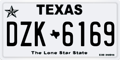 TX license plate DZK6169