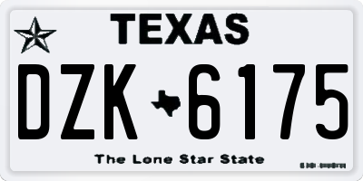 TX license plate DZK6175