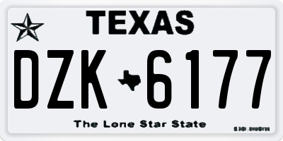 TX license plate DZK6177
