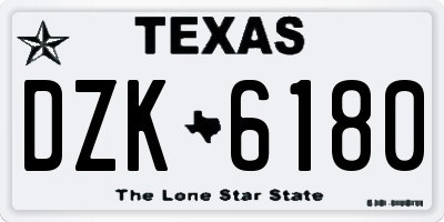 TX license plate DZK6180