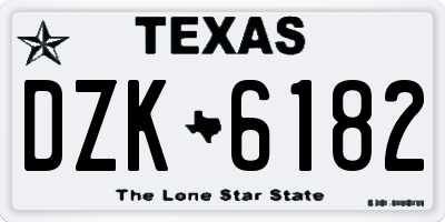 TX license plate DZK6182