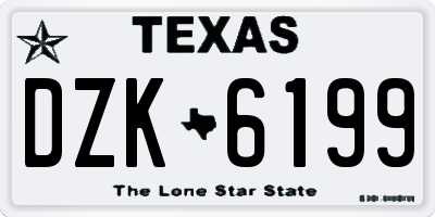 TX license plate DZK6199
