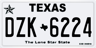 TX license plate DZK6224