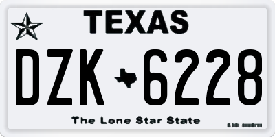 TX license plate DZK6228