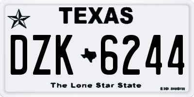 TX license plate DZK6244