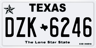 TX license plate DZK6246