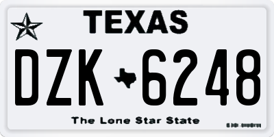 TX license plate DZK6248