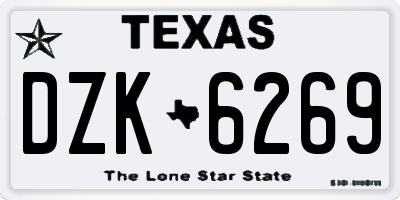 TX license plate DZK6269