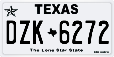 TX license plate DZK6272