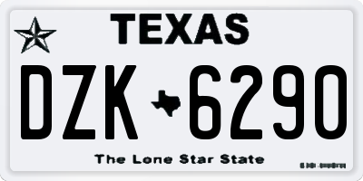 TX license plate DZK6290
