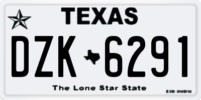 TX license plate DZK6291