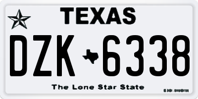 TX license plate DZK6338