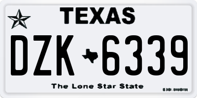 TX license plate DZK6339