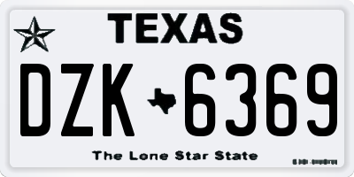TX license plate DZK6369