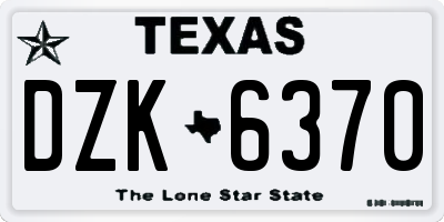 TX license plate DZK6370