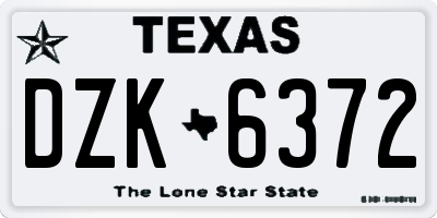 TX license plate DZK6372