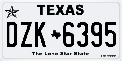 TX license plate DZK6395