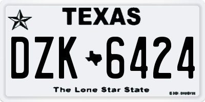 TX license plate DZK6424
