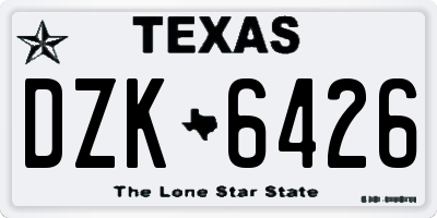 TX license plate DZK6426